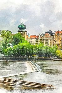 Prague watercolor art #Prague