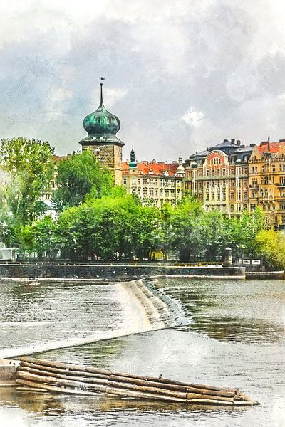 Prag Aquarell Kunst #Prag von JBJart Justyna Jaszke