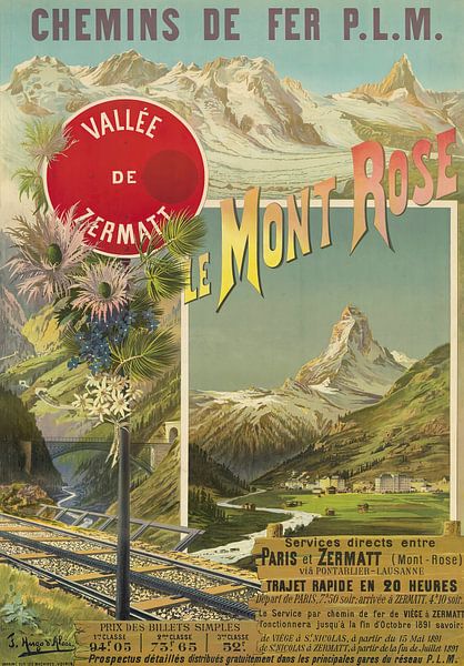 Hugo d’ Alési - Chemins de fer P. L. M. Le Mont Rose. Vallée de Zermatt (1891) von Peter Balan