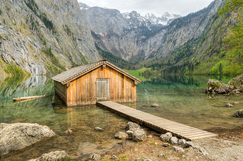 Hut at the Obersee (Koenigssee) in Bavaria by Michael Valjak