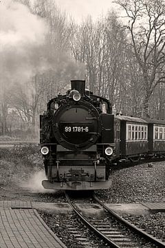 Ancienne locomotive à vapeur sur Claudia Evans