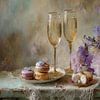 Bloemen en Champagne - Dromerig Elegant Stilleven van Joriali Fine Art
