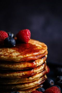 Pancakes close-up by Sidney van den Boogaard