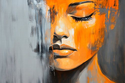 Portret in oranje - Emotionele stilte
