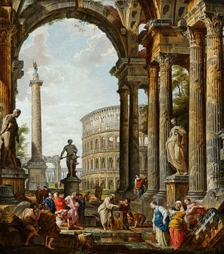 De filosoof Diogenes die zijn schaal neergooit, Giovanni Paolo Pannini