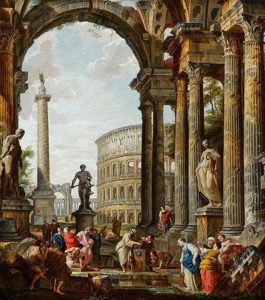 De filosoof Diogenes die zijn schaal neergooit, Giovanni Paolo Pannini van Meesterlijcke Meesters