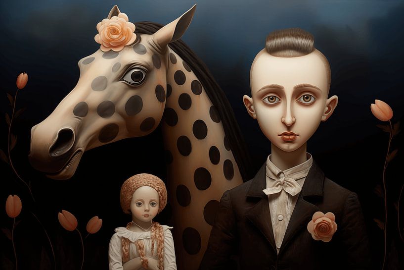 Man with his horse by Ton Kuijpers