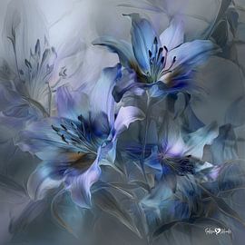 Blume in Blau von Gelissen Artworks