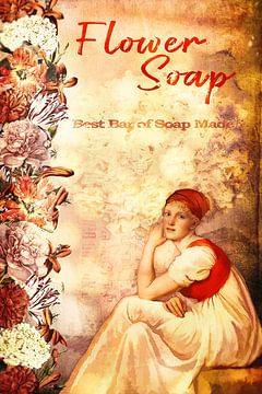 Retro Floral Soap Advertisement by Helga Blanke