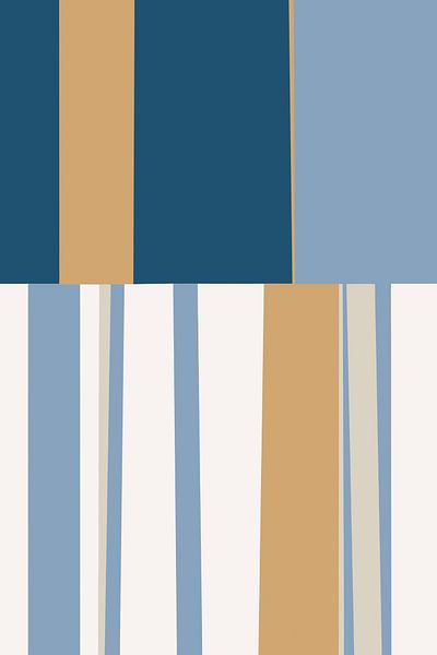 Mozaïek Blauw 4 | Geometrische Colorblocking van Menega Sabidussi