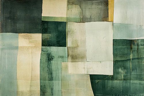 Geometrisch abstract in groene tinten