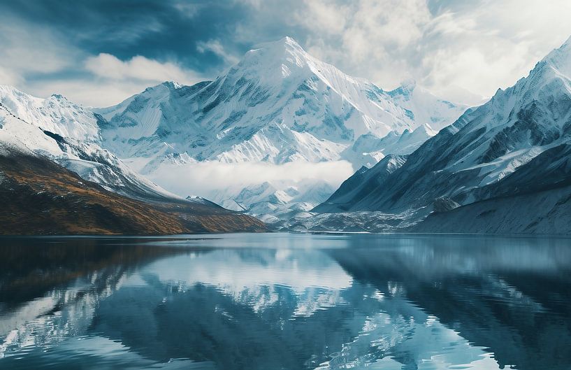 Winteridylle an felsiger Küste von fernlichtsicht