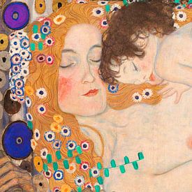 De drie tijdperken van de vrouw (gedraaid), Gustav Klimt van Details van de Meesters