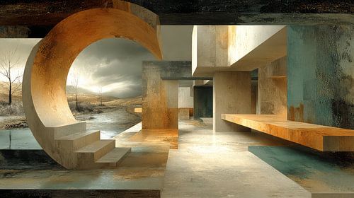 kleurrijk fictief landschap