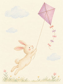 Le lapin bondissant et le cerf-volant à la lavande sur Thomas burnet