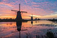 Kinderdijk in Holland met zonsopgang par Marcel Derweduwen Aperçu