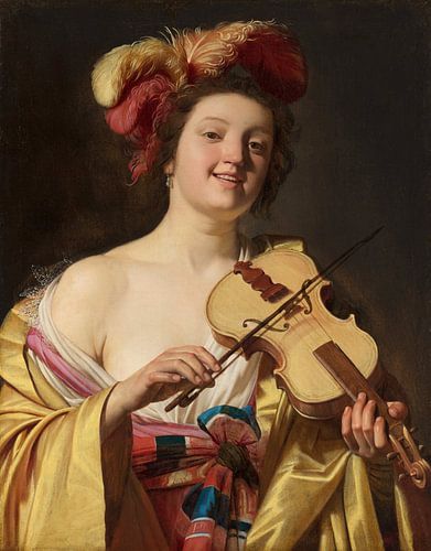 De vioolspeelster, Gerrit van Honthorst