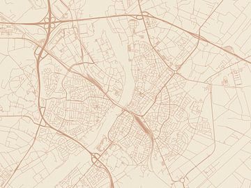 Kaart van Venlo in Terracotta van Map Art Studio