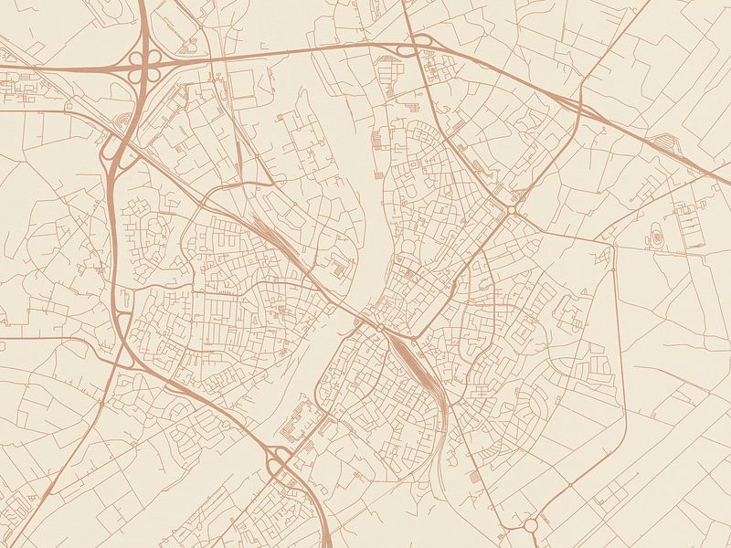 Terracotta style map of Venlo by De Kaartenwinkel