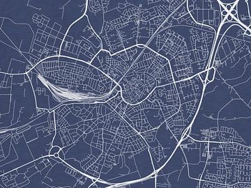 Kaart van Amersfoort in Royaal Blauw van Map Art Studio