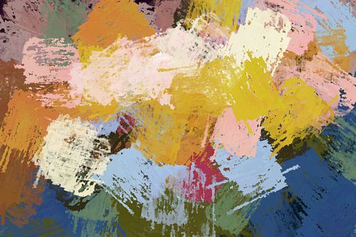 Geluk. Abstract kleurrijk schilderij in pastelkleuren.