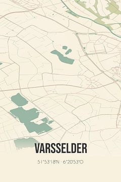Vintage map of Varsselder (Gelderland) by Rezona