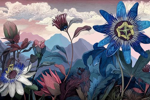 Passieflora in de beregen