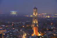 Binnenstad van Utrecht met Domtoren, Domkerk en Buurkerk, foto 2 van Donker Utrecht thumbnail