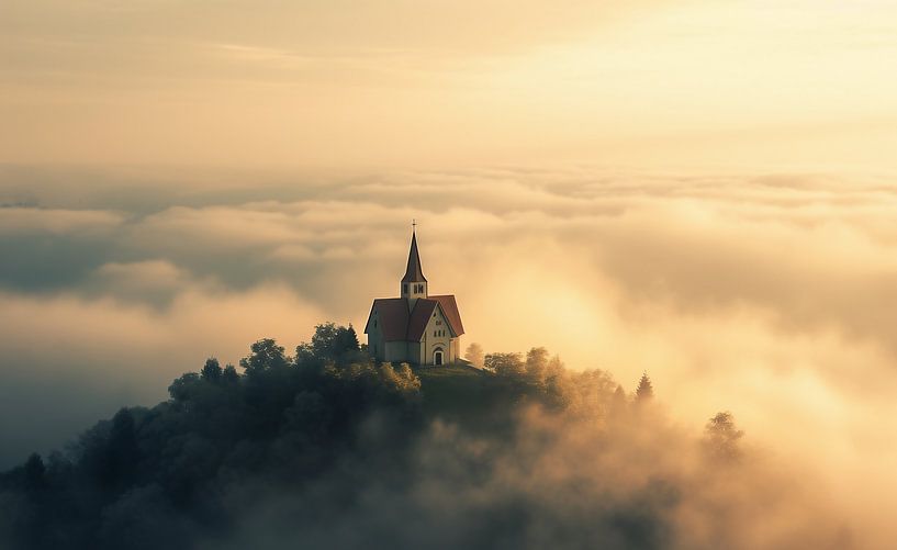 Kapelle in mystischer Herbstlandschaft von fernlichtsicht