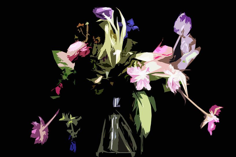 Stilleven van bloemen in een vaas von Maerten Prins