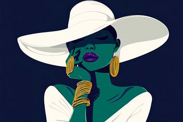 Elegance in thought - Stylish muse by Poster Art Shop