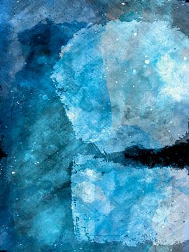 Moderne en abstracte hedendaagse kunst Maanlicht van Mad Dog Art