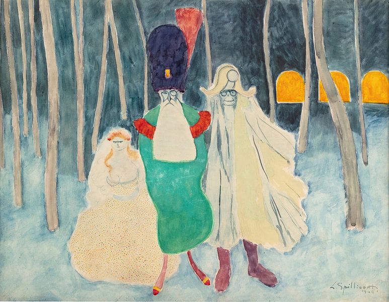 Léon Spilliaert - Mascarade. Leopold II., Napoléon und die Blumenwiese (1906) von Peter Balan