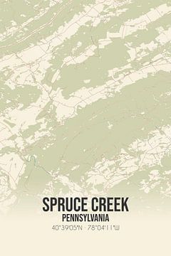 Alte Karte von Spruce Creek (Pennsylvania), USA. von Rezona
