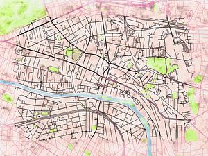 Karte von Champigny-sur-Marne im stil 'Soothing Spring'
