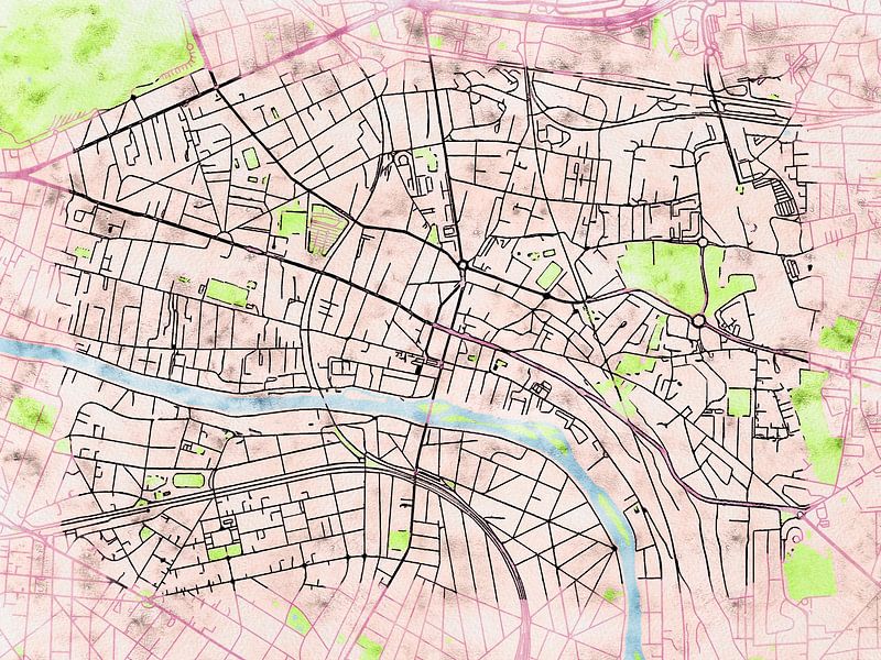 Map of Champigny-sur-Marne with the style 'Soothing Spring' by Maporia