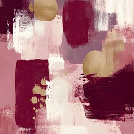 Abstrait en bordeaux et rose tendre sur Gypsy Galleria