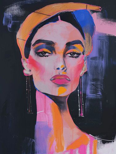 Kleurrijk, modern en abstract portret