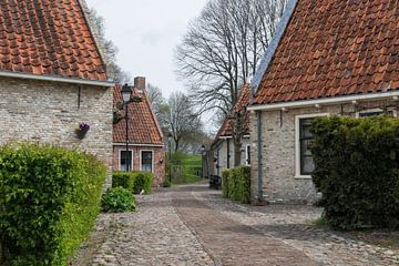 Pittoresk oud Hollands straatje in vestingstad Bourtange