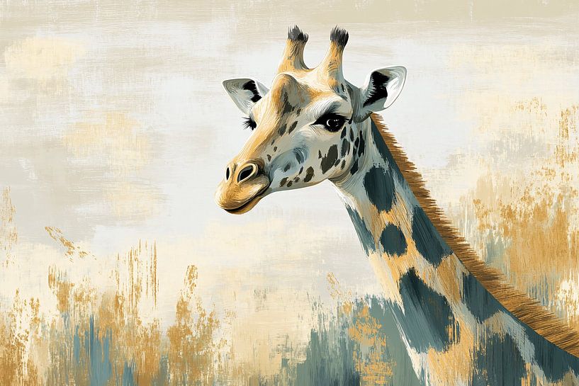 Elegant giraffe in soft colours by Imperial Art House