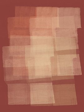 Moderne abstrakte minimalistische Malerei in Terrakotta