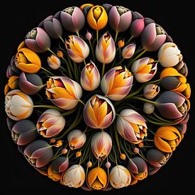 Tulpen voor ronde print van Bert Nijholt