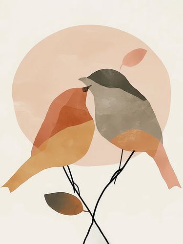 Lovebirds Canvas Print Style Abstract