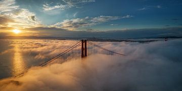 San Francisco - Golden Gate bij zonsopgang van Martin Podt
