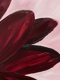 Pétales de fleurs abstraits bordeaux foncé sur Mosaic Dialogue