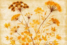 Sunny yellow Japandi wildflower meadow