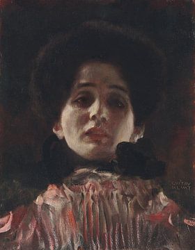 Dame und Gesicht mit bearbeitetem Kleid, Gustav Klimt - um 1898