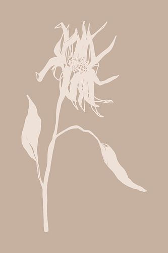 Boho botanische wilde bloemen in beige nr.1
