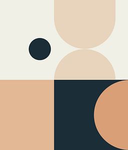 Abstrakte Geometrische Kunst Japandi Stil