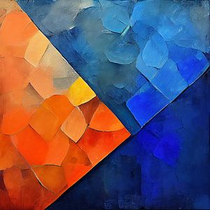in Blau und Orange